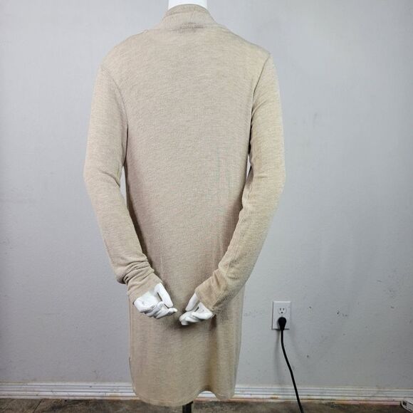 Ellen Tracy Oatmeal Heather Open‎ Front Long Cardigan Size M - Picture 4 of 8